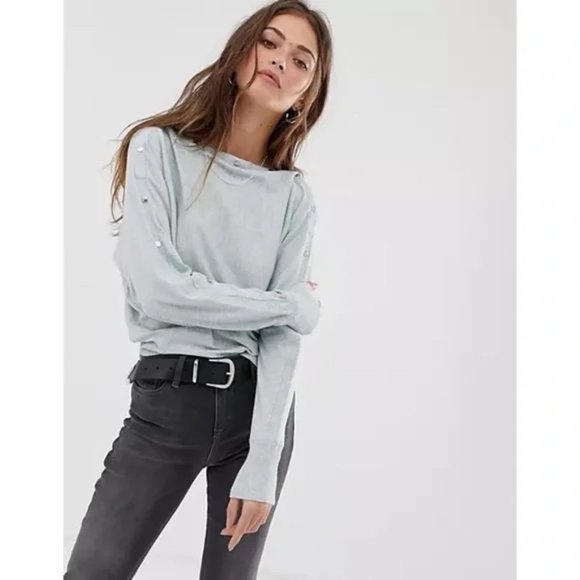 All Saints Sweaters - AllSaints Elle Snap-Detail Sweater